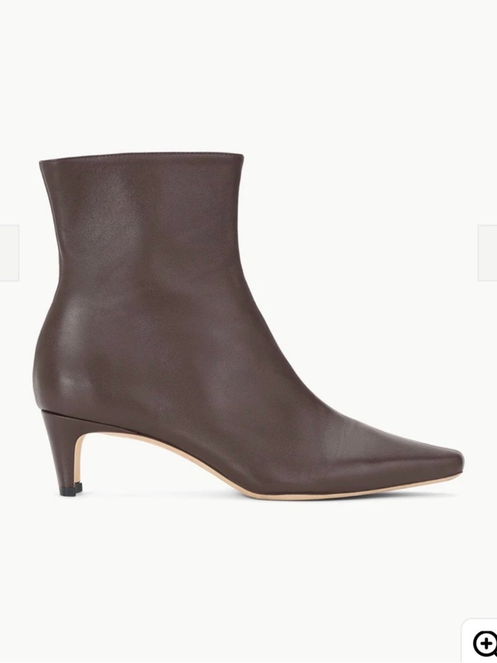 STAUD Wally Espresso Leather Ankle Boots